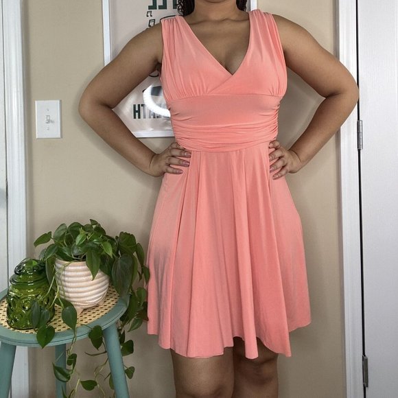 Vintage Peach/Pink Mini Dress - Picture 1 of 4